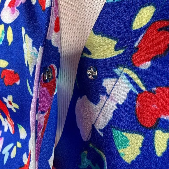 Yumi Kim Romper Small Blue Floral Liz Wrap Tie Waist Pockets - Picture 5 of 12